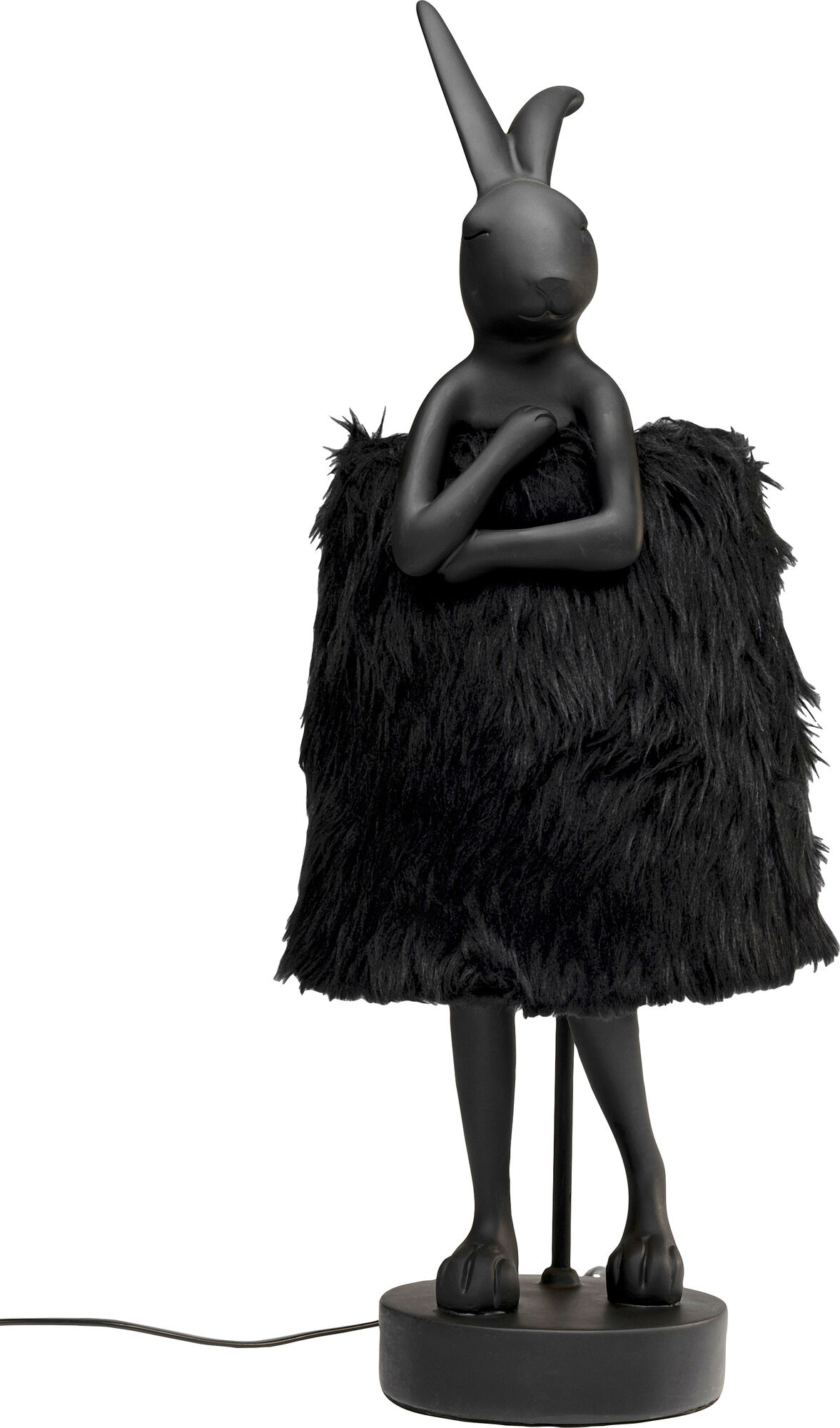Lámpara de mesa Animal Rabbit pelo negro/dorado 36 – Imagen-1.