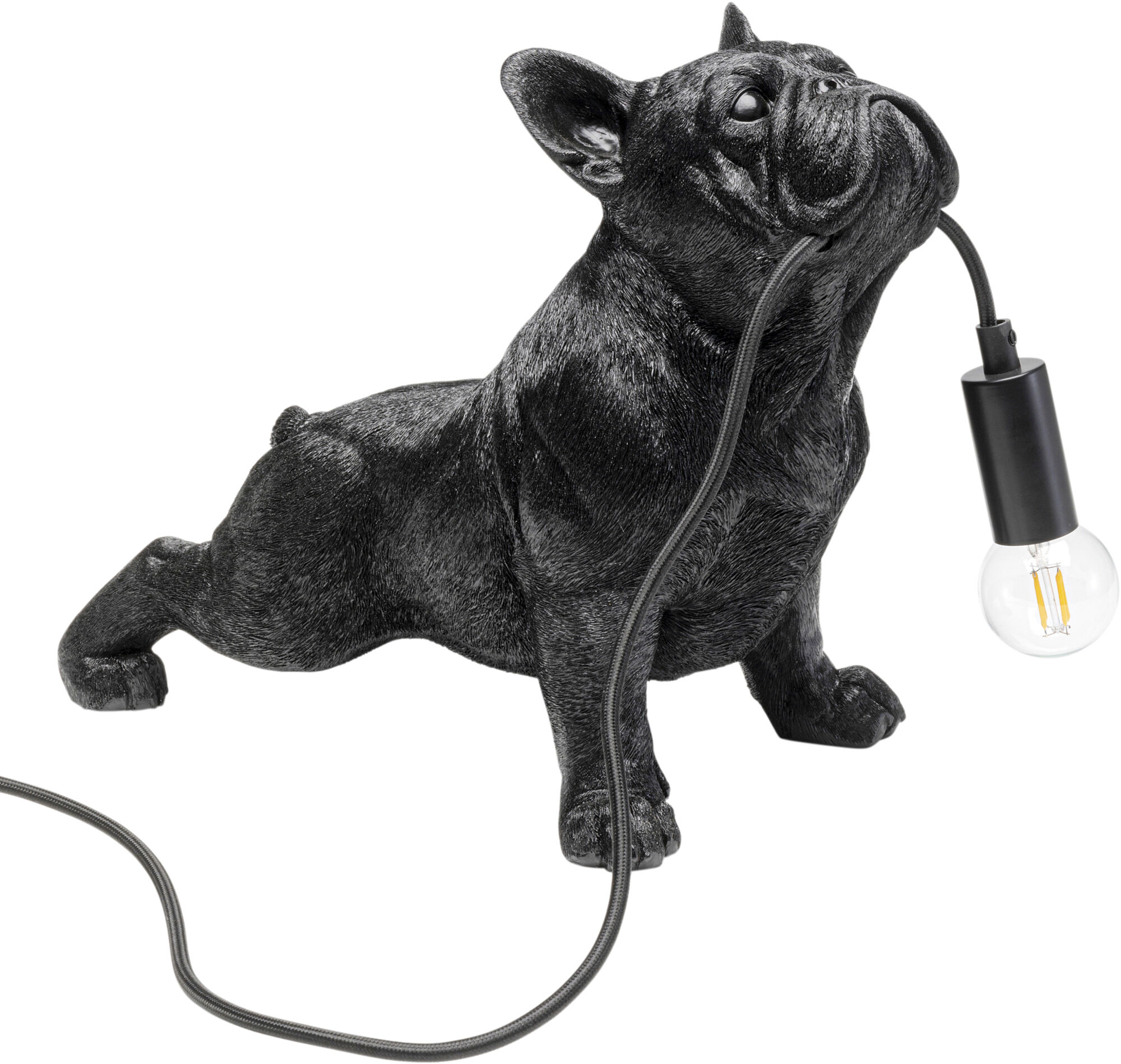 Lampa stołowa czarna motyw zwierzęcy pies 28x35 cm – grafika-1.