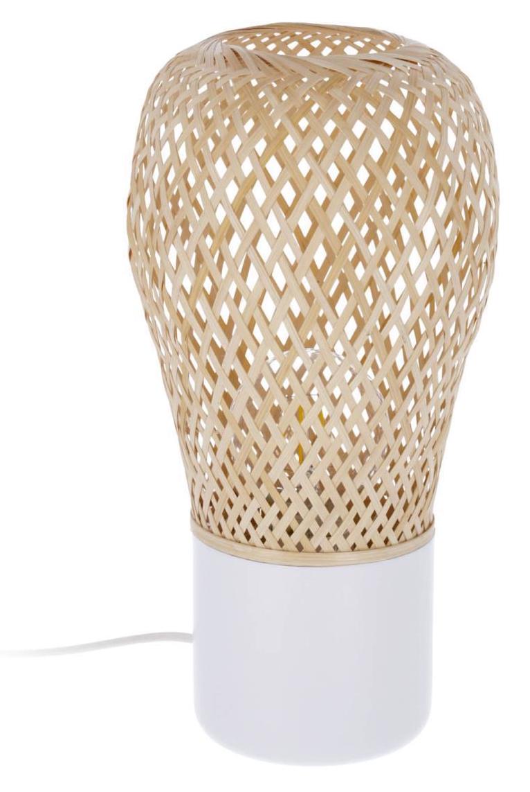 Lampa stołowa metalowa biała 34 cm – obraz-1