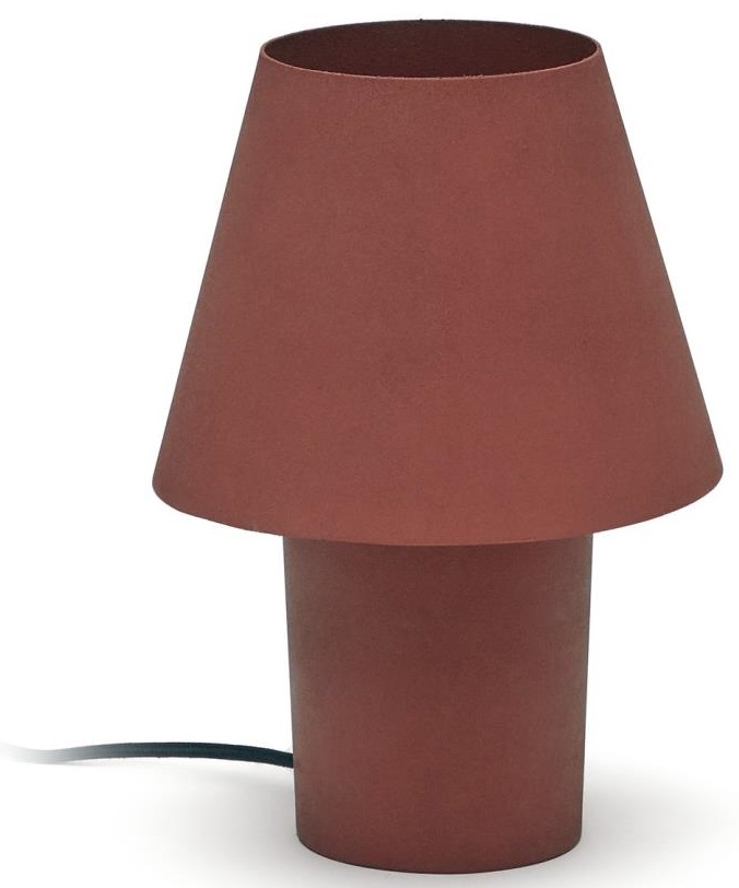 Lampa stołowa do salonu metalowa terakota Ø20x30 cm – obraz-1