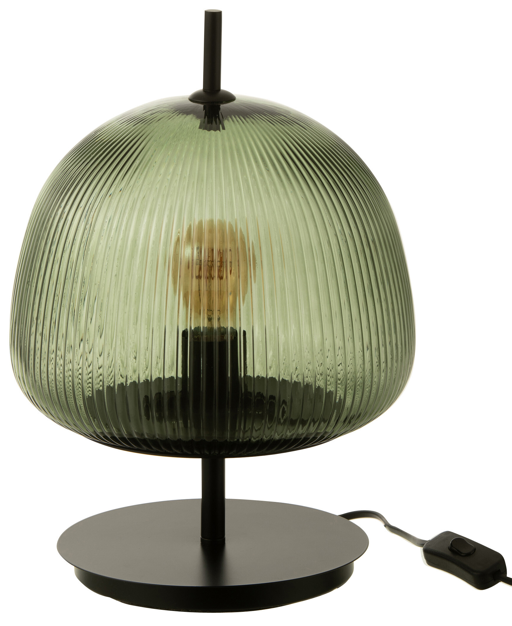 Lampa stołowa do salonu szklana zielona Ø25x32 cm – obraz-1