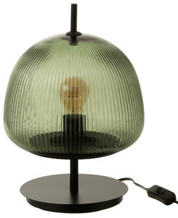 Lampa stołowa do salonu szklana zielona Ø25x32 cm – obraz-1
