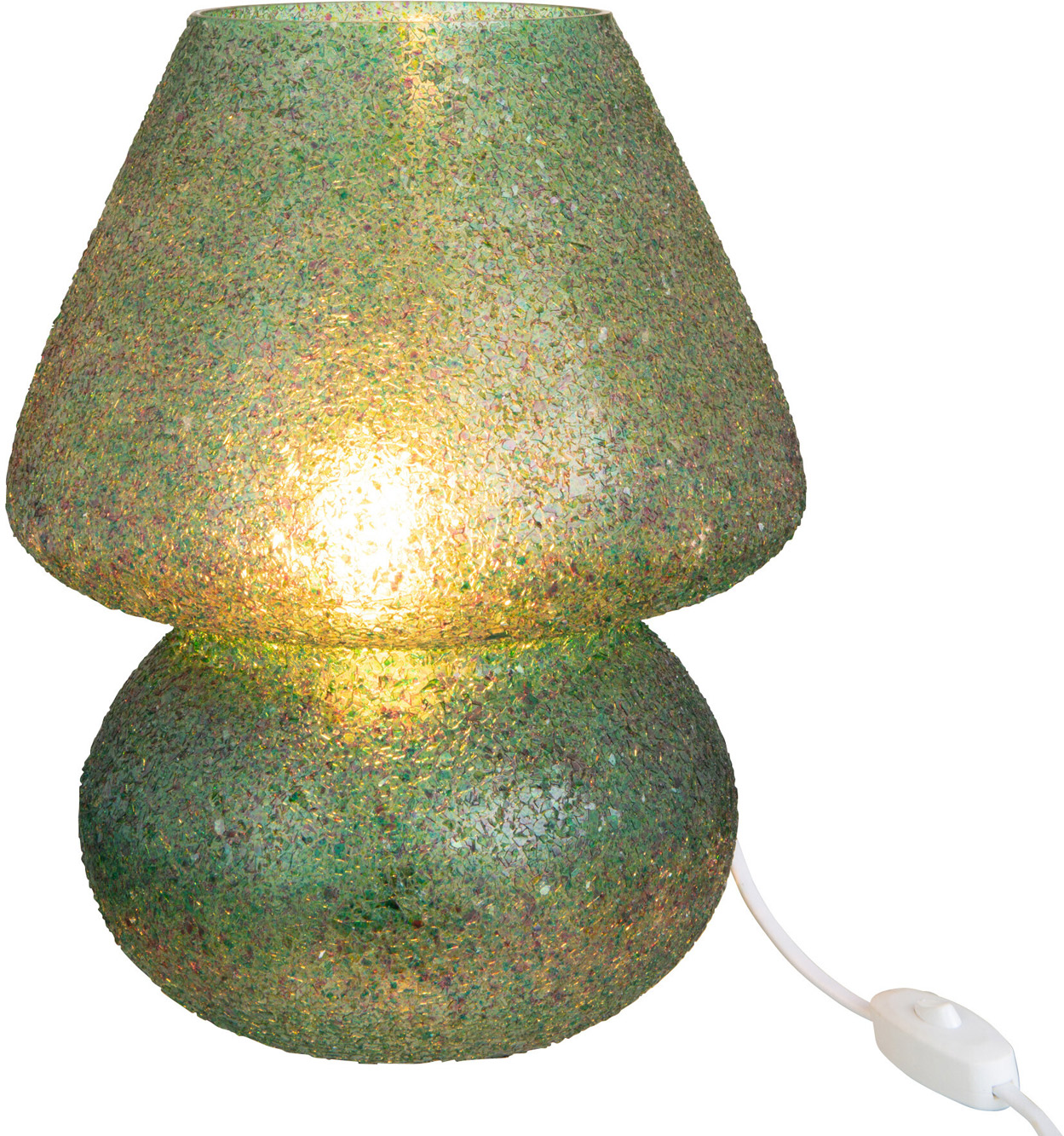 Lampa stołowa do sypialni szklana zielona 23x30 cm – obraz-1