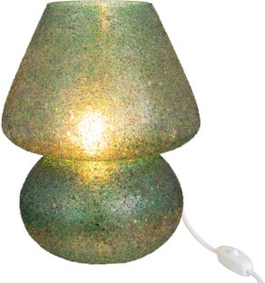 Lampa stołowa do sypialni szklana zielona 23x30 cm – obraz-1