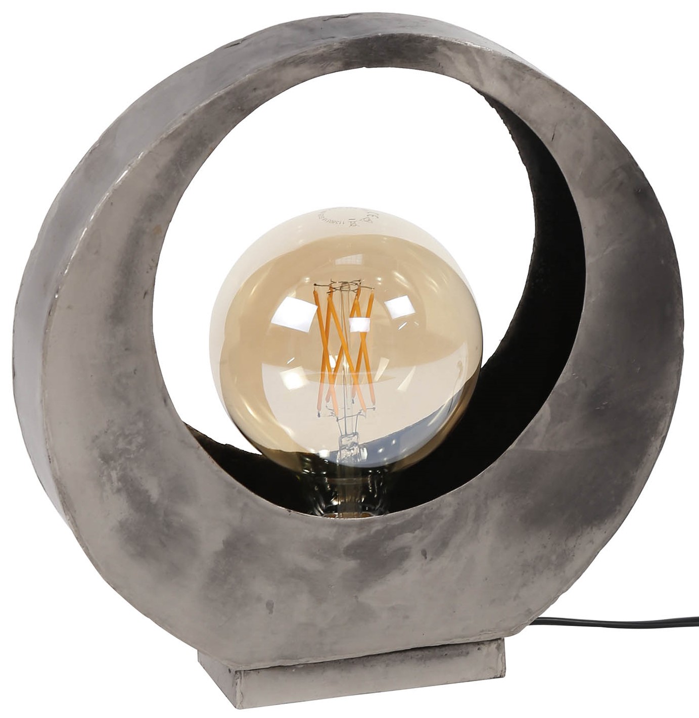 Lampa stołowa Full Moon 30x32 cm srebrna postarzana – grafika-1.