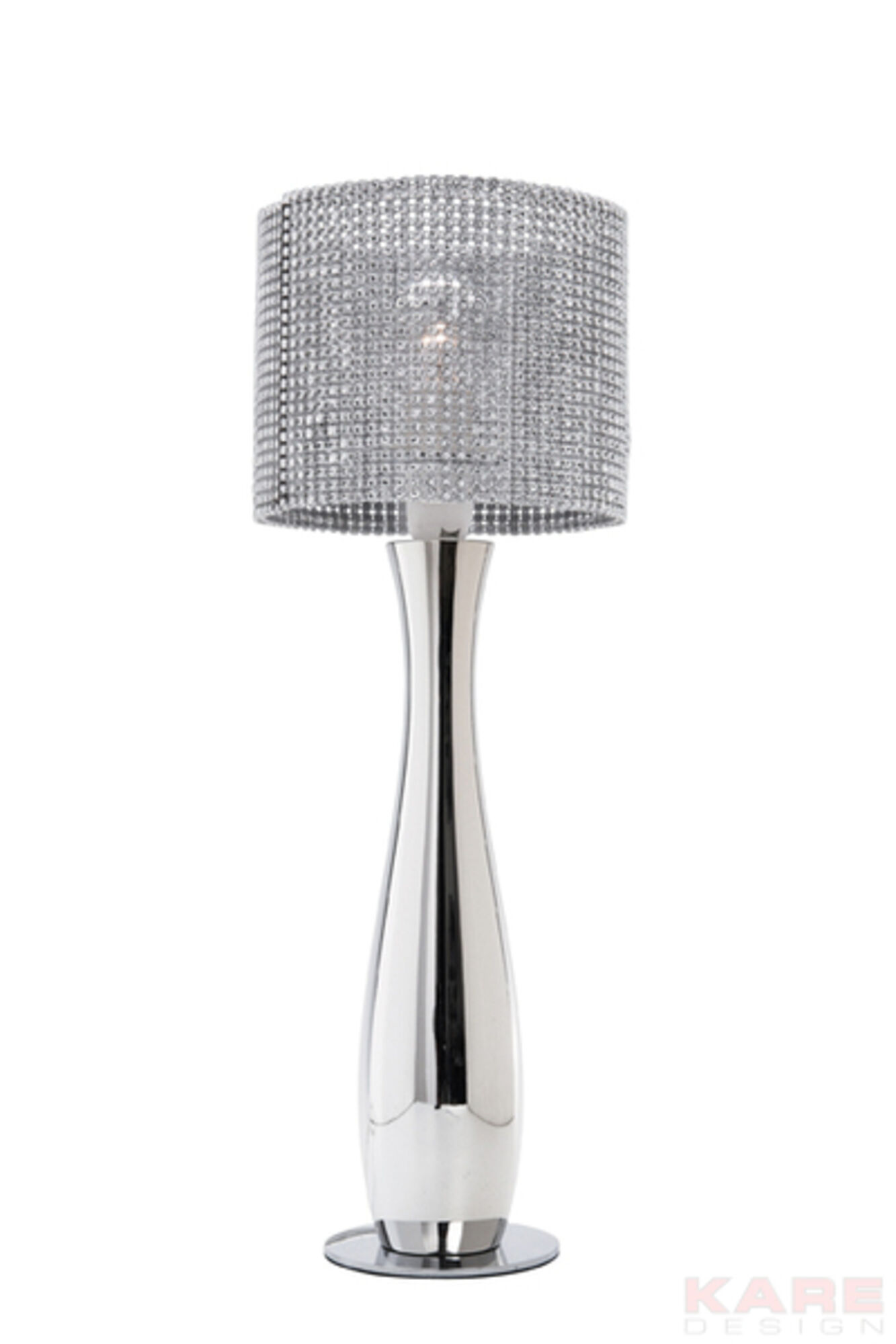 Lampa stołowa Glamour 15x40 cm srebrna – obraz-1