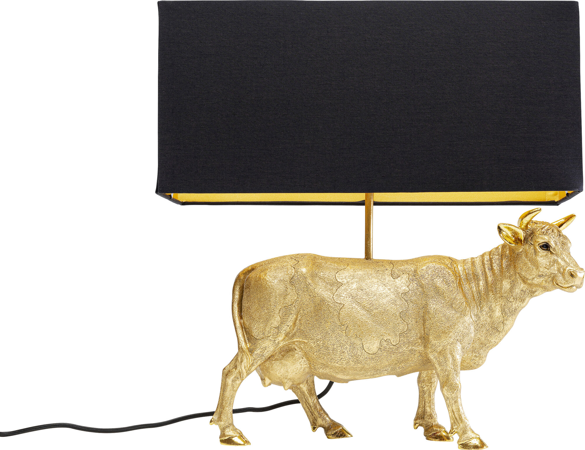 Lampa stołowa glamour złota krowa abażur czarny 46x52 cm – grafika-1.