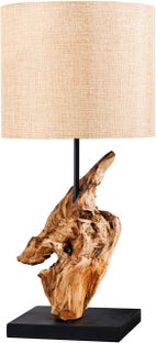 Lampa stołowa Hypnotic z naturalnego drewna beżowy klosz nowoczesny styl – grafika-1.