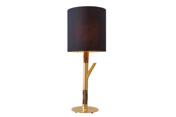 Lampa stołowa JEWELRY 75 cm złota rama naturalna, abażur czarny – grafika-1.