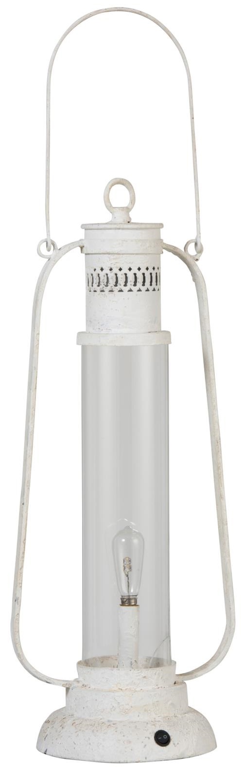 Lampa stołowa metalowa biała 24x58 cm – obraz-1