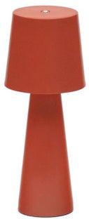 Lampa stołowa LED metalowa czerwona przenośna USB Ø10x25 cm – obraz-1