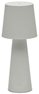 Lampa stołowa LED metalowa szara przenośna USB Ø16x40 cm – obraz-1