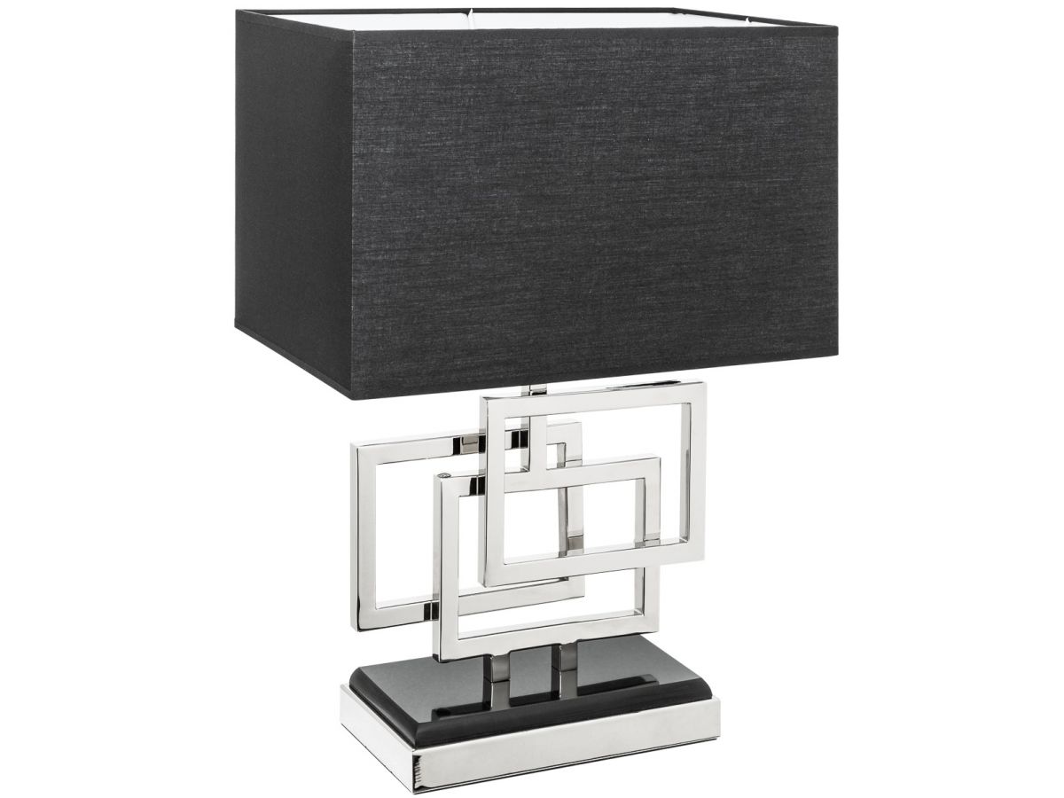 Srebrno-czarna lampa stołowa Invicta Interior 40x56 cm – grafika-1.