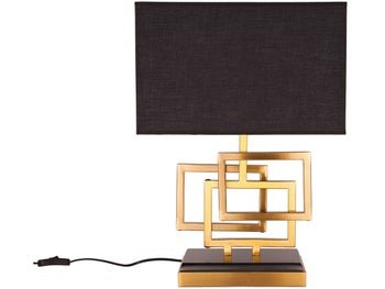 Złoto-czarna lampa stołowa Invicta Interior z unikalnym designem – grafika-1.