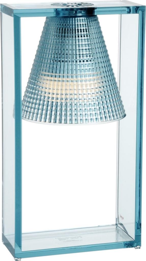 Lampa stołowa Light-Air 17x32 cm transparentna niebieska Outlet – obraz-1