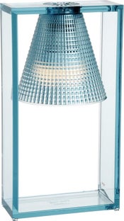 Lampa stołowa Light-Air 17x32 cm transparentna niebieska Outlet – obraz-1