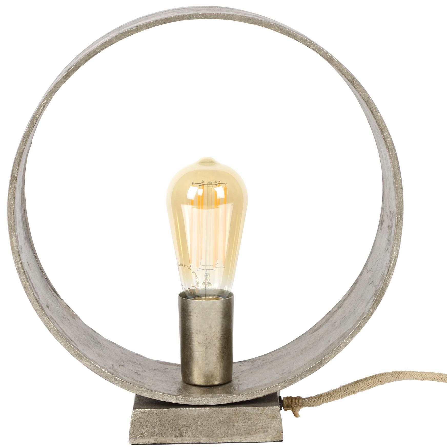 Lampa stołowa metalowa srebrna 30x32 cm – grafika-1.