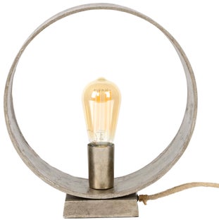 Lampa stołowa metalowa srebrna 30x32 cm – grafika-1.