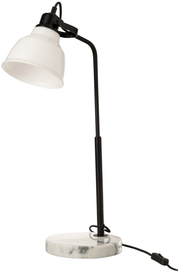 Lampa stołowa biała 20x63 cm – obraz-1