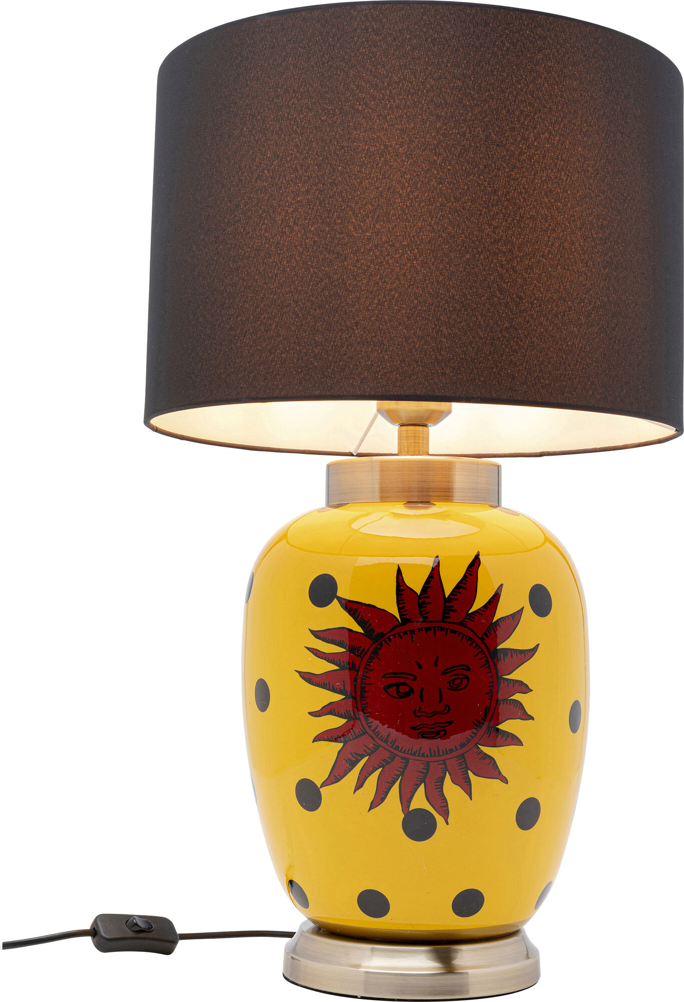 Veioza baza aurie abajur negru Merina Ø36x62 cm -  – imagine-1.