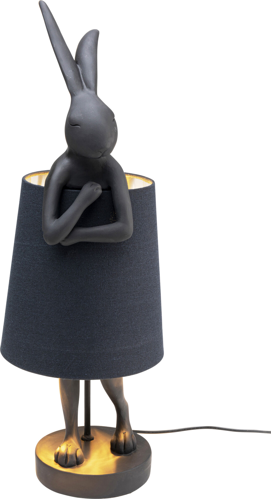 Table Lamp Animal Rabbit Black Silver 68cm – изображение-1.