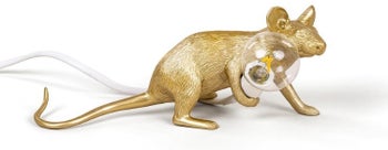 Lampa stołowa Mouse Lop 21x8 cm złota - kabel biały – obraz-1