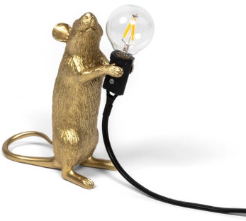 Lampa stołowa Mouse Step 13x15 cm złota – obraz-1