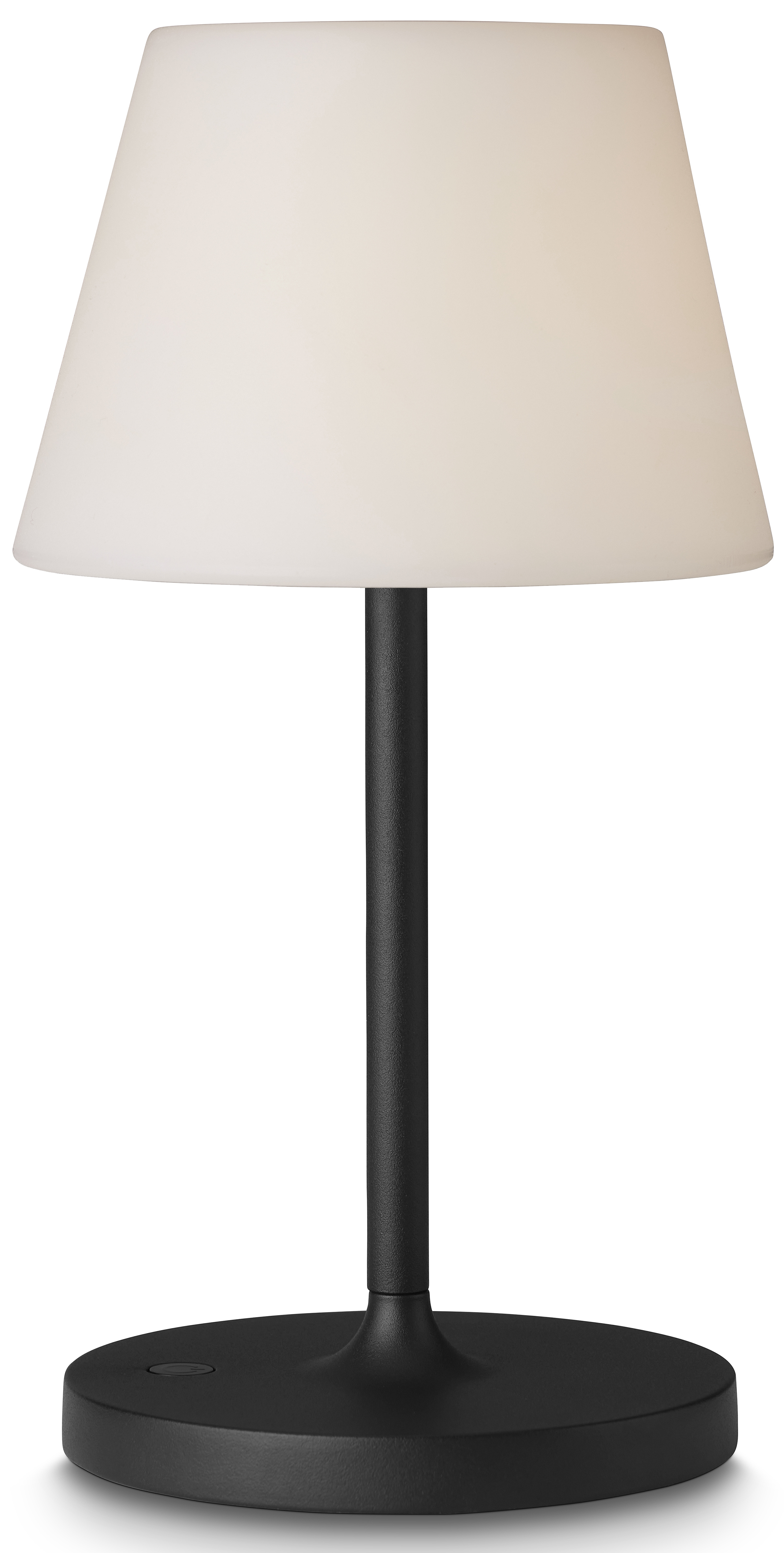 Lampa stołowa na baterie czarna klosz biały Ø15x29 cm – obraz-1