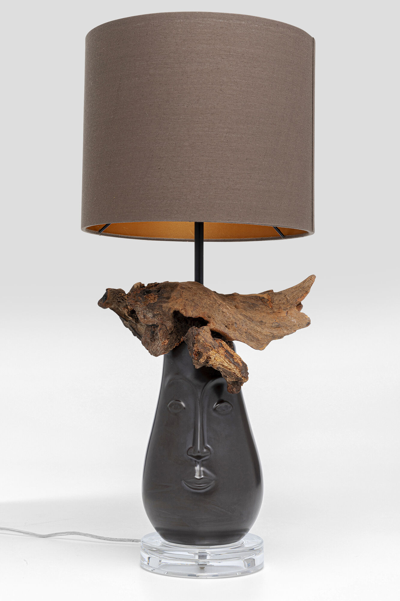 Lampa stołowa metalowa czarna Ø24x63 cm – obraz-1