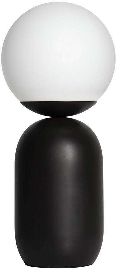 Lampa stołowa Notti Ø15x35 cm czarna - klosz biały – obraz-1