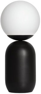Lampa stołowa Notti Ø15x35 cm czarna - klosz biały – obraz-1
