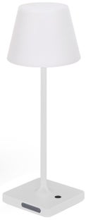 Lampa stołowa ogrodowa metalowa biała Ø15x38 cm – obraz-1