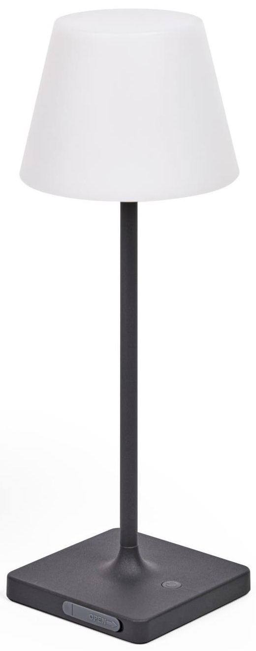 Lampa stołowa ogrodowa metalowa czarna Ø15x38 cm – obraz-1