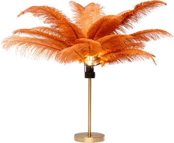 produkt: Palme fjer bordlampe, brun, 60cm.