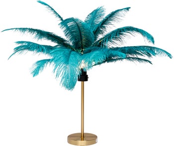 produkt: Palme fjer bordlampe, grøn.