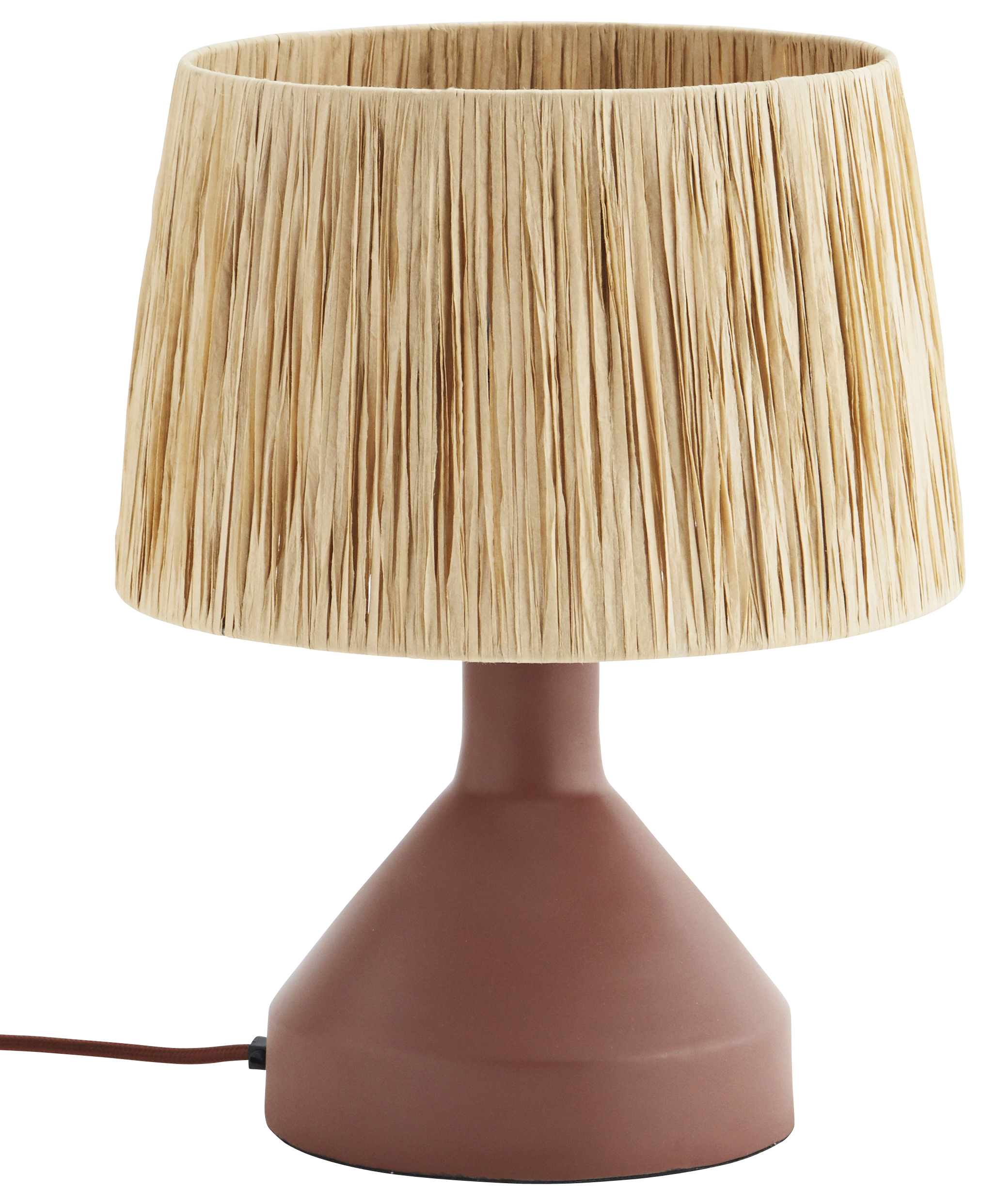 Lampa stołowa Peitz Ø30x39 cm ceglana - klosz naturalny – obraz-1