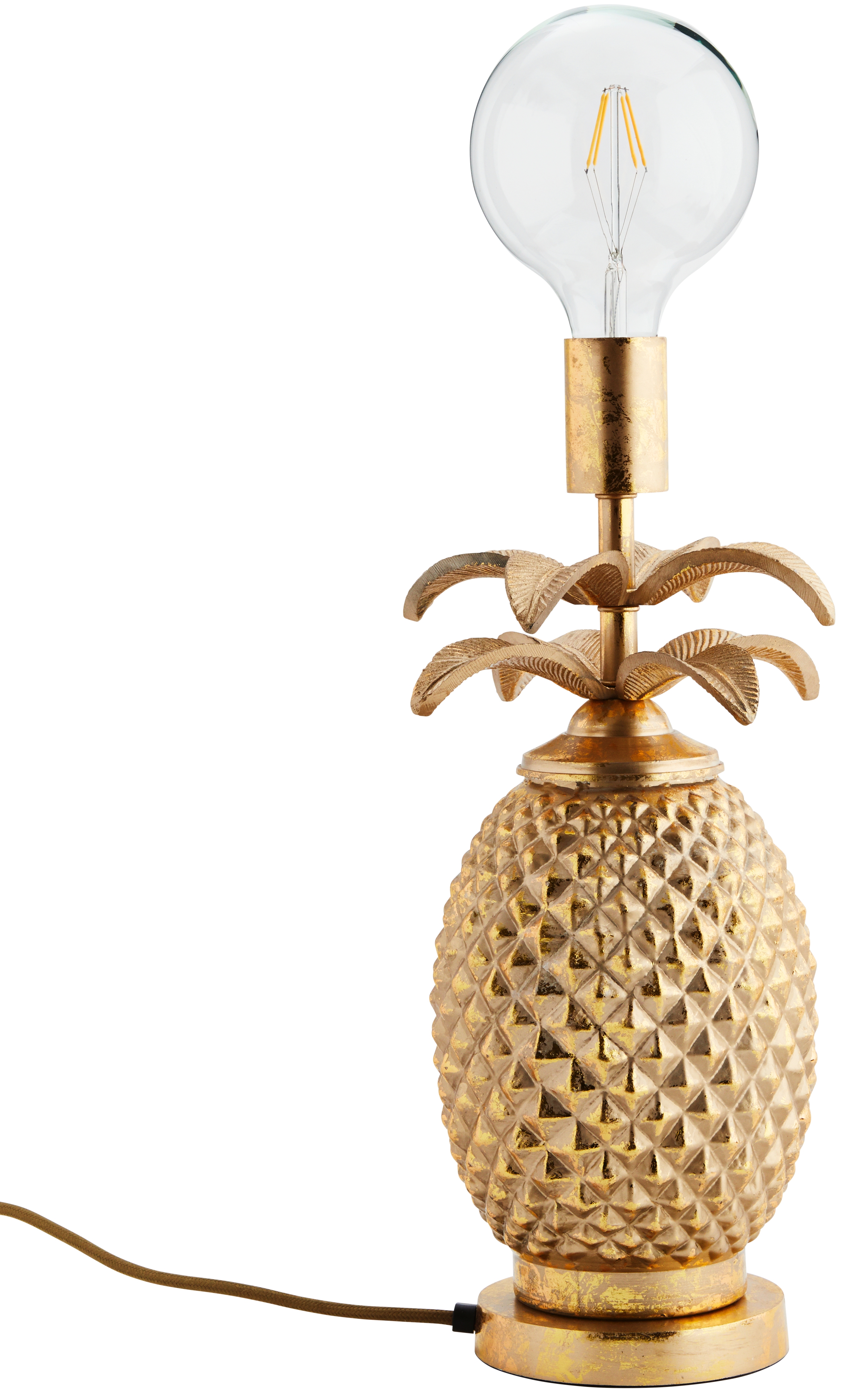 Lampa stołowa Pineapple Ø17x41 cm złota  – obraz-1