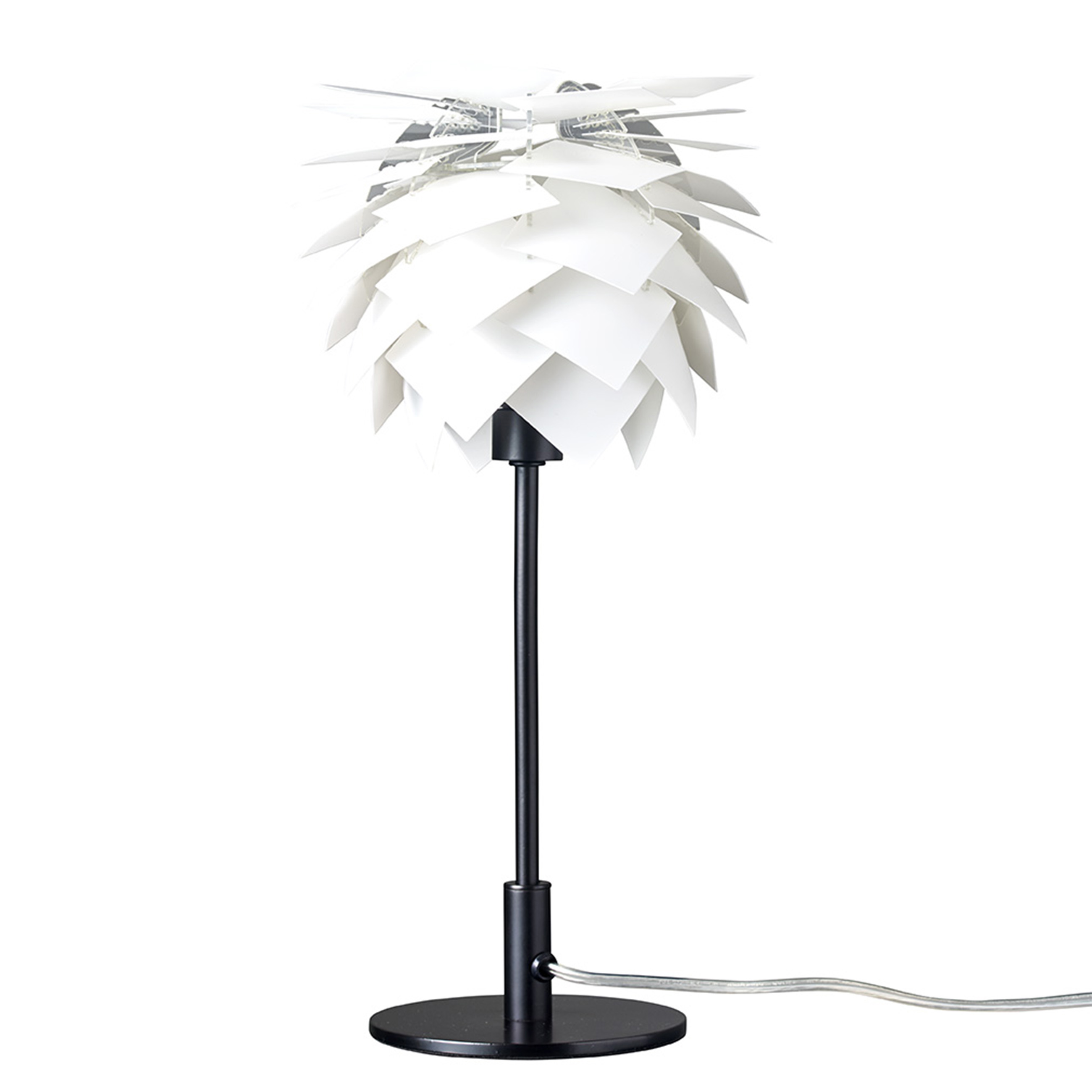 Lampa stołowa PineApple xs biała czarna z metalową podstawą i akrylowymi elementami – grafika-1.