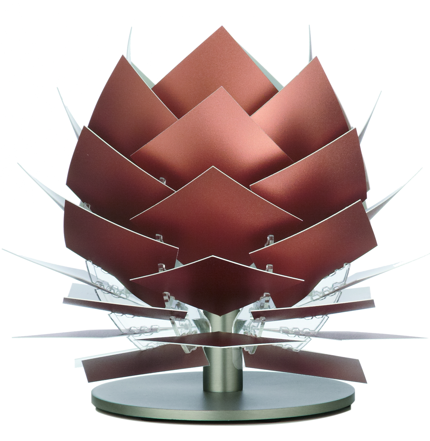 Lampa stołowa PineApple niska w miedzi z akrylu i metalu – grafika-1.