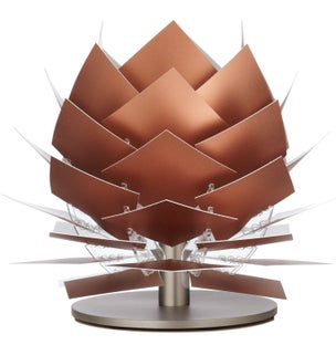 Lampa stołowa PineApple niska w miedzi z akrylu i metalu – grafika-1.