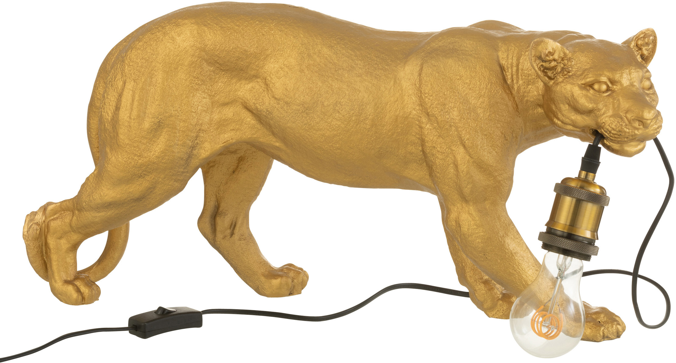 Lampa stołowa Puma złota duża 26x58 cm – obraz-1