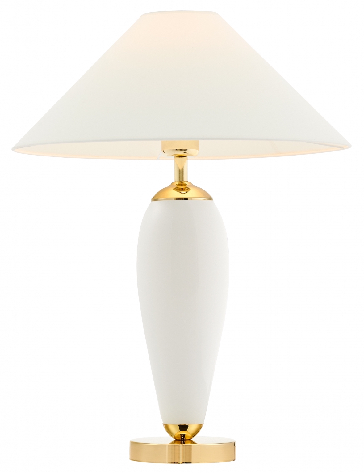 Lampa stołowa Rea Gold ∅44x60 cm biała – obraz-1
