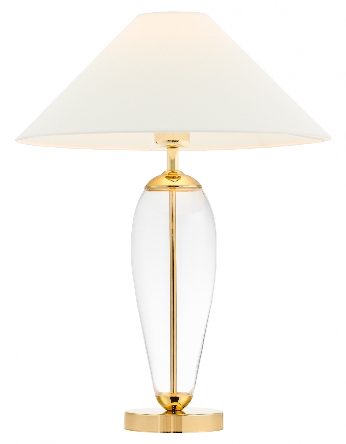 Lampa stołowa Rea Gold ∅44x60 cm transparentna-biała – obraz-1