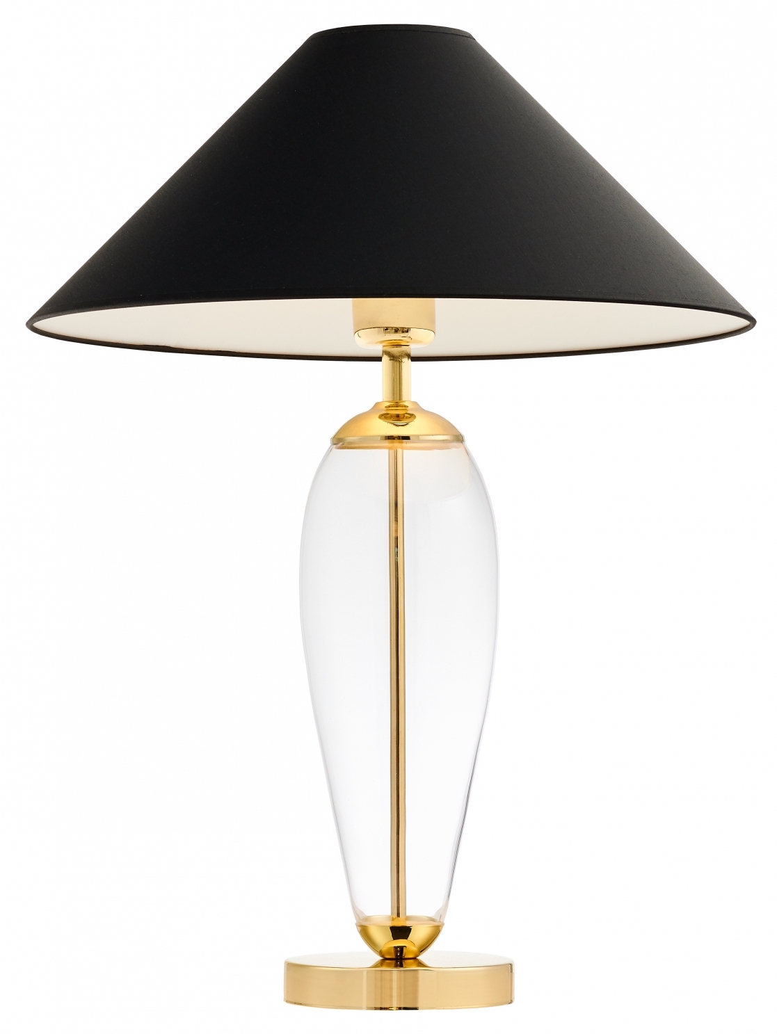 Lampa stołowa Rea Gold ∅44x60 cm transparentna-czarna – obraz-1