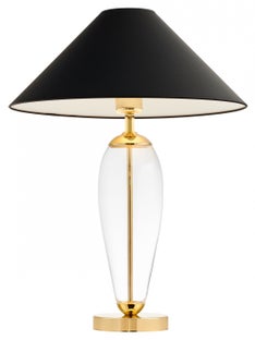 Lampa stołowa Rea Gold ∅44x60 cm transparentna-czarna – obraz-1