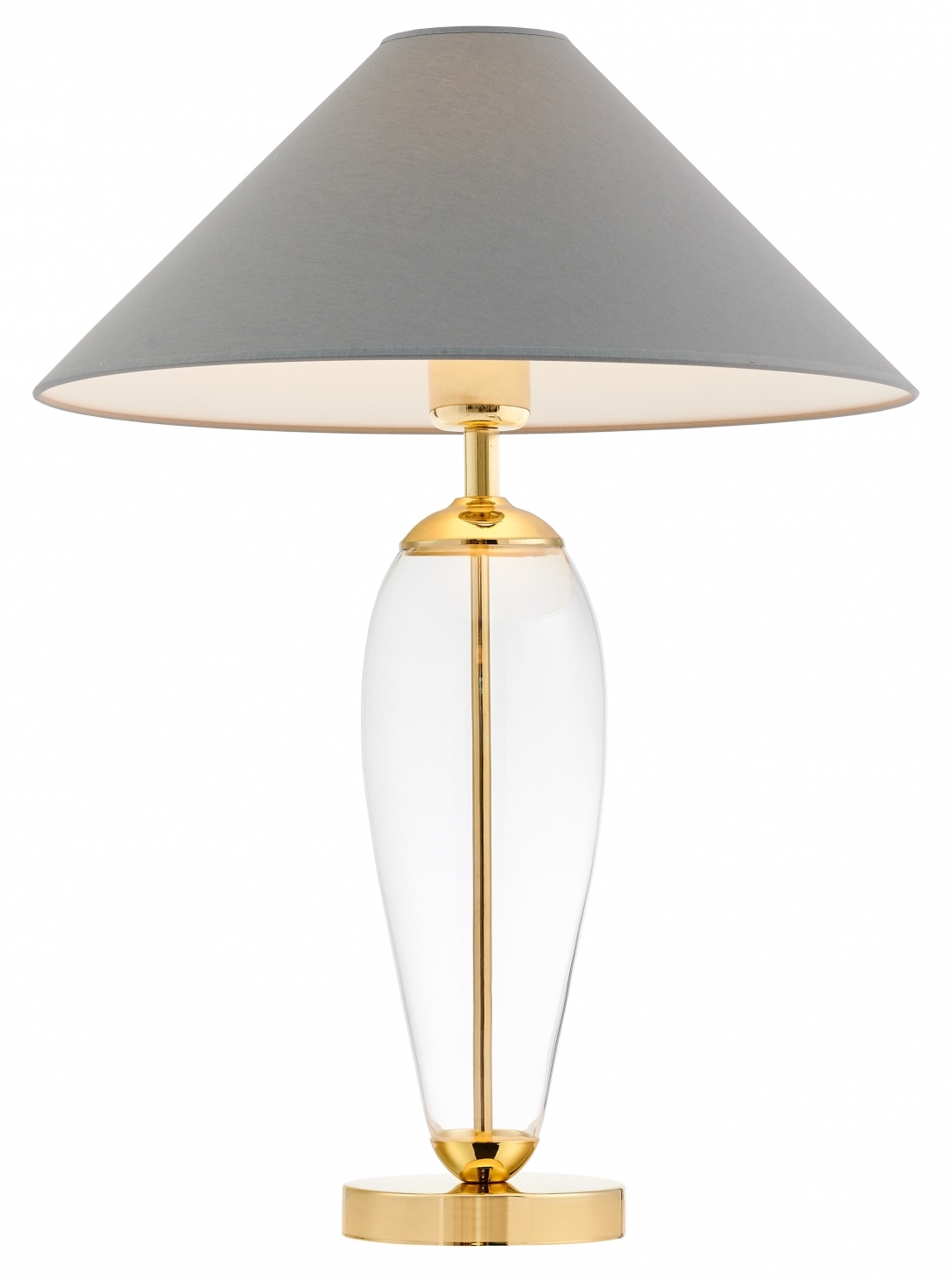 Lampa stołowa Rea Gold ∅44x60 cm transparentna-szara – obraz-1