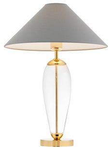 Lampa stołowa Rea Gold ∅44x60 cm transparentna-szara – obraz-1