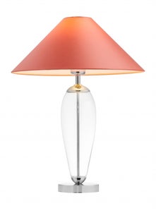 Lampa stołowa Rea Silver ∅44x60 cm transparentna-koralowa – obraz-1