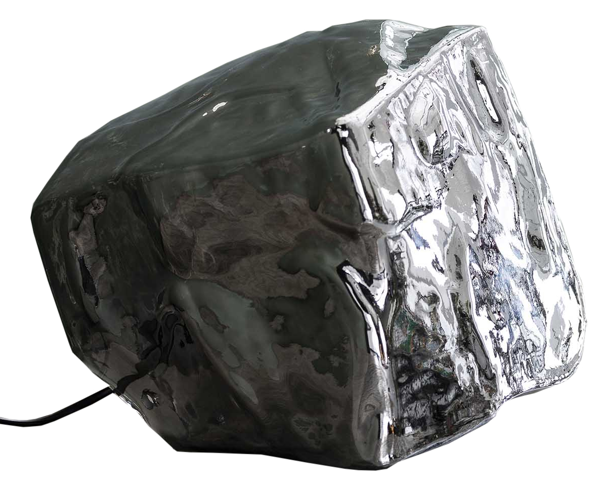 Lampa stołowa metalowa srebrna 28x28 cm – grafika-1.