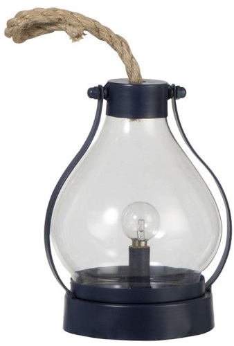 Lampa stołowa LED metalowa niebieska 15x19 cm – obraz-1